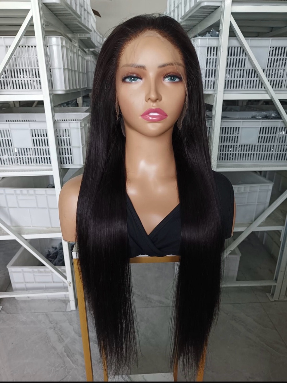 22” Natural Straight Long Lace Front Wig - Dark Brown